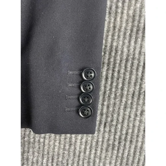 Armani Collezioni Suit Jacket 40 R Black Solid Designer Premium Luxury Italy